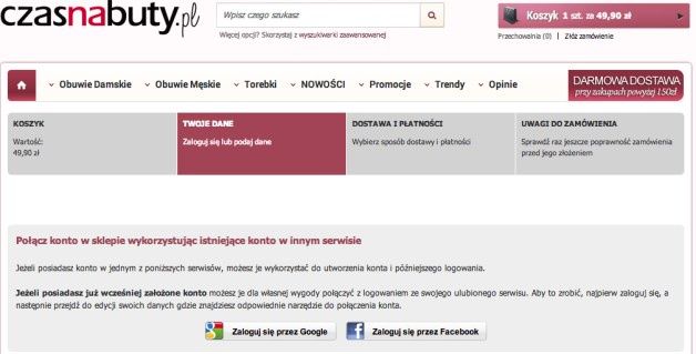 Wygodną funkcjonalnością e-sklepu jest możliwość rejestracji poprzez social login. Dzięki temu klient posługuje się danymi użytkownika zgromadzonymi na stronie portalu społecznościowego i nie musi pamiętać kolejnych loginów i haseł. [źródło: IAI S.A.]
