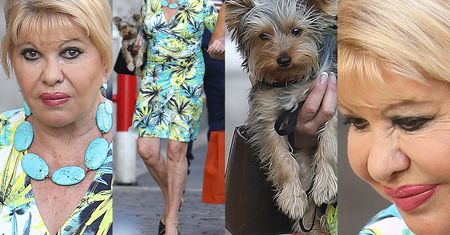 Wypoczęta, 68-letnia Ivana Trump spaceruje z pieskiem po Saint-Tropez (ZDJĘCIA)
