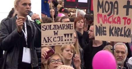 Barbara Nowacka na Czarnym Proteście: "Prawica i fanatycy chcąc męczyć, torturować i zabijać kobiety"