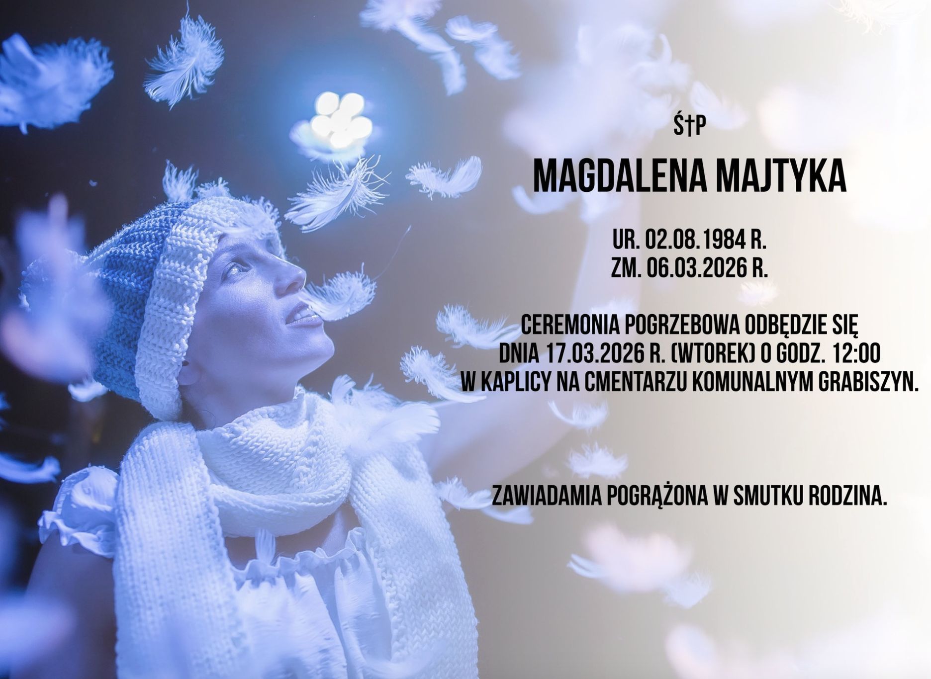 Piotr Bartos poinformował o pogrzebie Magdaleny Majtyki