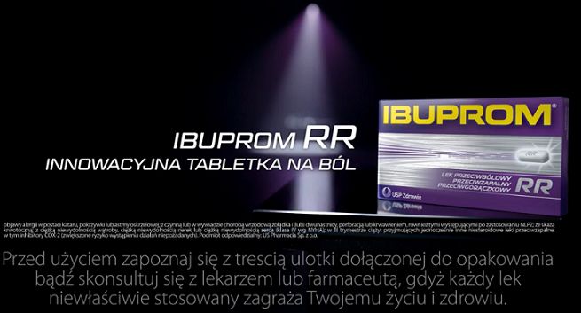 Ibuprom RR reklamowany jako „innowacyjna tabletka na ból” (wideo)