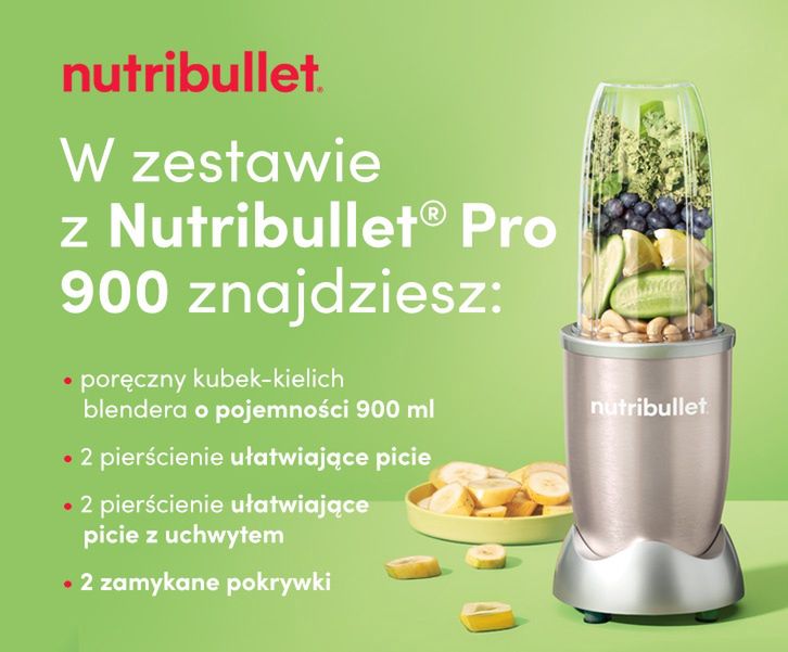  W zestawie z Nutribullet® Pro 900 znajdziesz