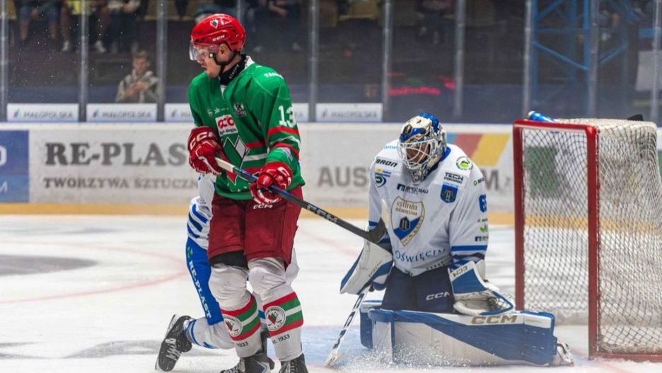 Sebastian Brynkus, napastnik ECB Zagłębia Sosnowiec (fot. Jarosław Fiedor)