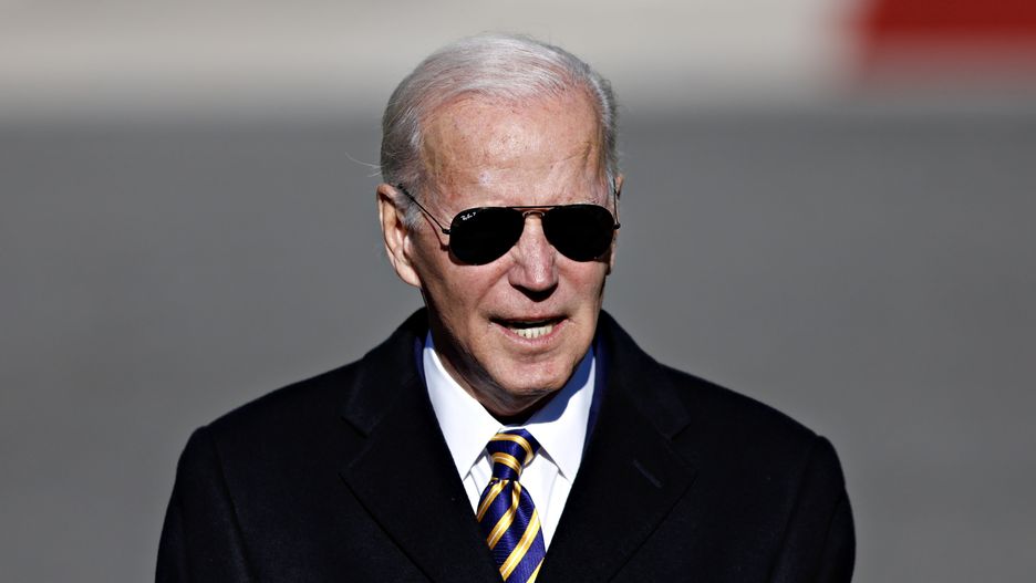 US President Joe Biden speaks before pardoning the National Thanksgiving Turkey during a ceremony on the South Lawn of the White House in Washington, DC, US, on Monday, Nov. 21, 2022. The National Thanksgiving Turkey and its alternate were raised near Monroe, North Carolina, and today's ceremony marks the 75th anniversary of the presentation. Photographer: Ting Shen/Bloomberg via Getty Images