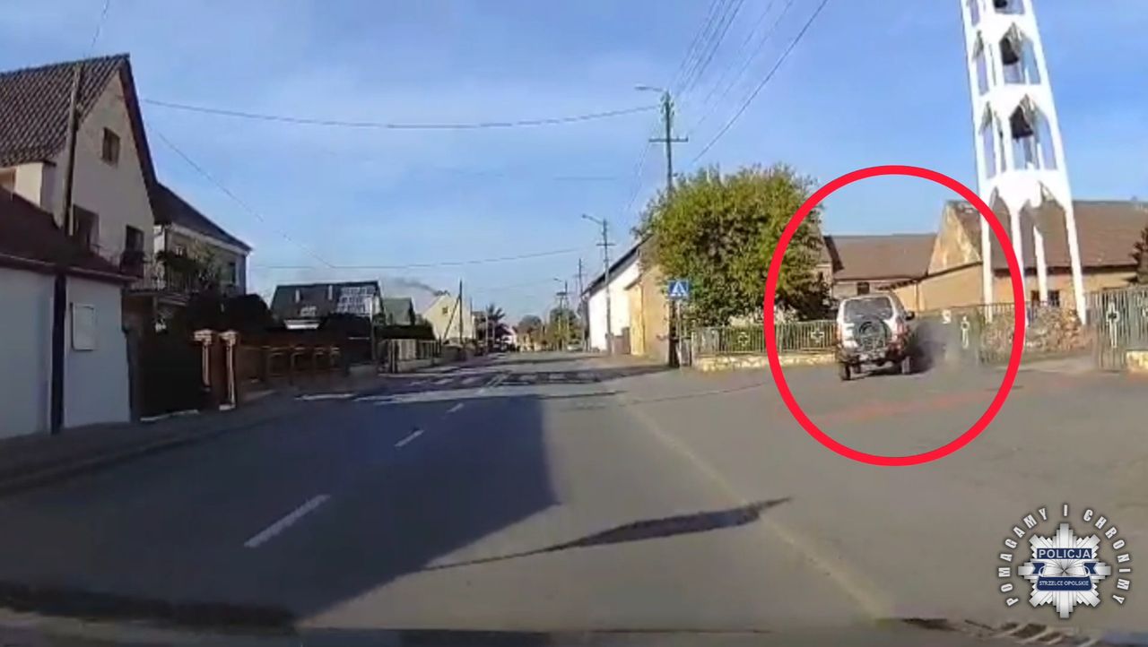 Zabrał kluczyki synowi. Uderzył w mur kościoła i uciekł. 44-latka wszystko nagrała