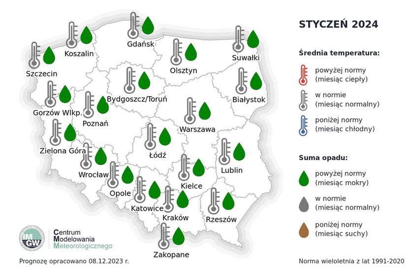 Prognoza pogody na styczeń