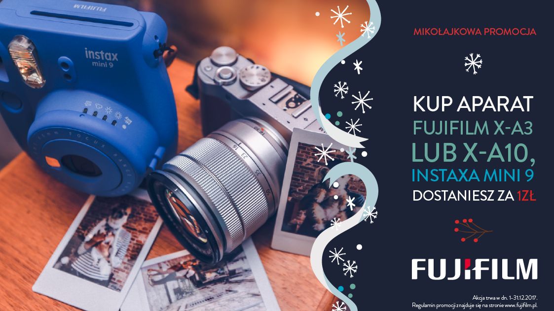 Mikołajkowa promocja Fujifilm - kup aparat i odbierz Instaxa mini 9 albo drukarkę Instaxów za 1 zł 1