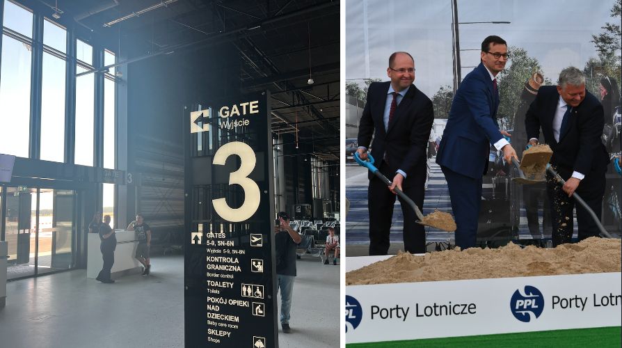 Pierwszą łopatę pod budowę nowego lotniska w Radomiu w maju 2019 r. wkopali premier Mateusz Morawiecki, wicemarszałek Senatu Adam Bielan, poseł PiS Marek Suski, Mikołaj Wild (ówczesny pełnomocnik rządu ds. CPK) i Mariusz Szpikowski (ówczesny prezes PPL)