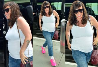 44-letnia Alanis Morrisette w ZAAWANSOWANEJ ciąży przyłapana na lotnisku (FOTO)