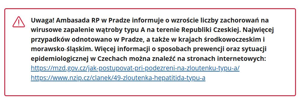 Ostrzeżenie MSZ dla podróżnych