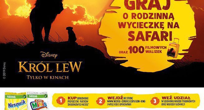 Nestlé ruszy w czerwcu z loterią promocyjną nawiązującą do "Króla Lwa", obsłuży ją Unique One