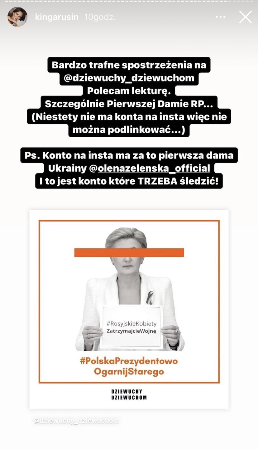 Kinga Rusin uderza w Agatę Dudę