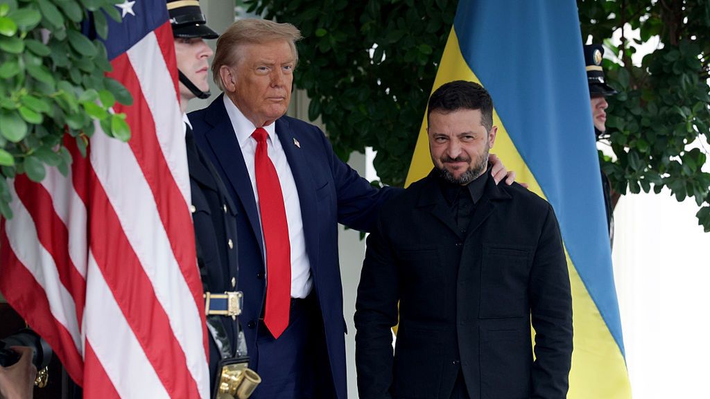 European Leaders Join Ukrainian President Zelensky For White House Meeting With Trump
WASHINGTON, DC - AUGUST 18:  U.S. President Donald Trump greets Ukrainian President Volodymyr Zelensky at the White House on August 18, 2025 in Washington, DC. President Trump is hosting President Zelensky at the White House for a bilateral meeting and later an expanded meeting with European leaders to discuss a peace deal between Russia and Ukraine.  (Photo by Alex Wong/Getty Images)
Alex Wong
bestof, topix