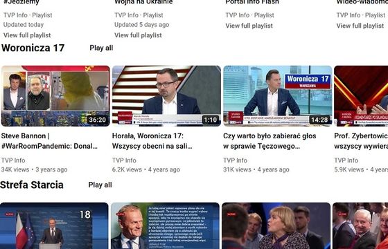 Nowe władze TVP odzyskały kanał TVP Info na YouTubie. Usunięto wszystkie treści