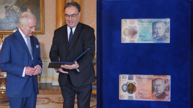 Król Karol obejrzał banknoty ze swoją podobizną