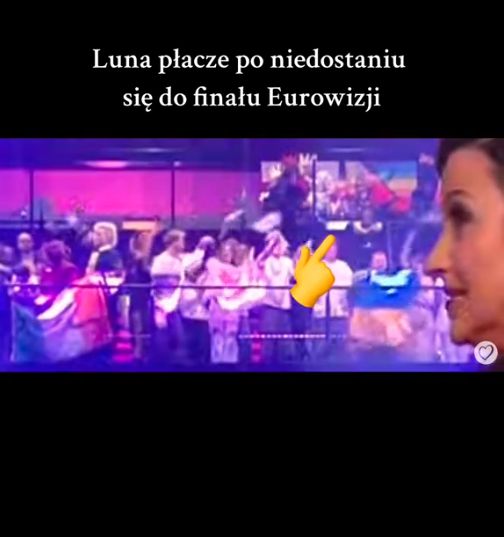 Kamera uwieczniła reakcję Luny po braku awansu do finału Eurowizji