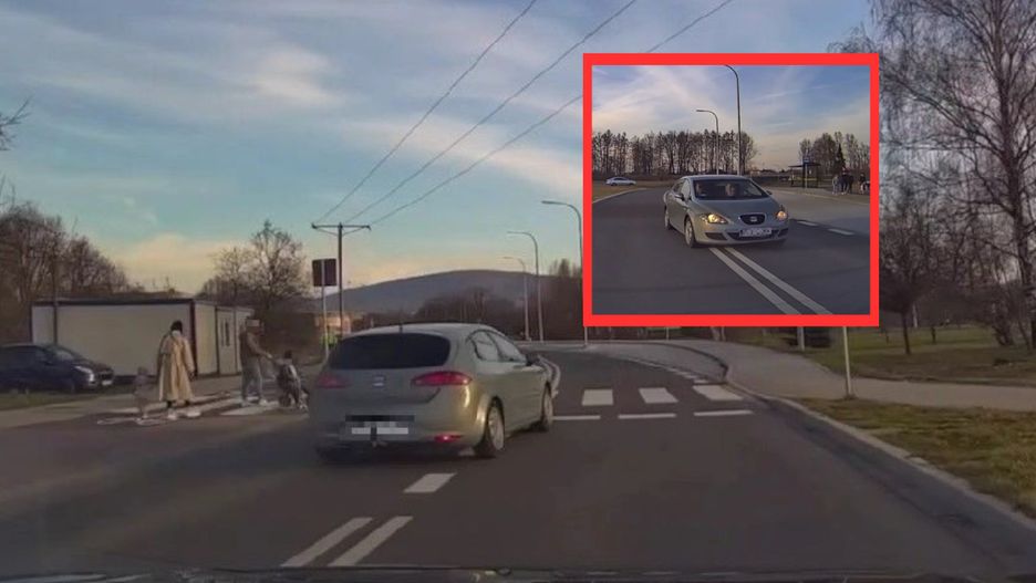 Policja opublikowała nagranie z niebezpiecznej sytuacji na przejściu dla pieszych