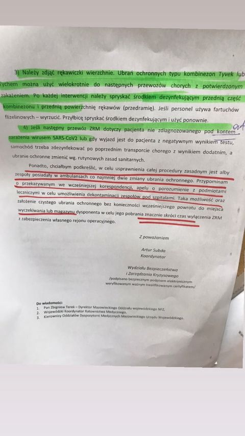 Zalecenie Wydziału Bezpieczeństwa i Zarządzania Kryzysowego Mazowieckiego Urzędu Wojewódzkiego 