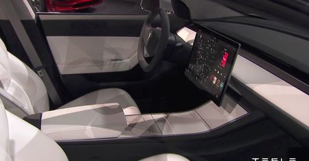 Wnętrze Tesla Model 3 - minimalizm pełną gębą
