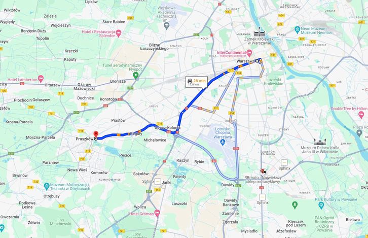Planowanie trasy w Mapach Google - odświeżony interfejs