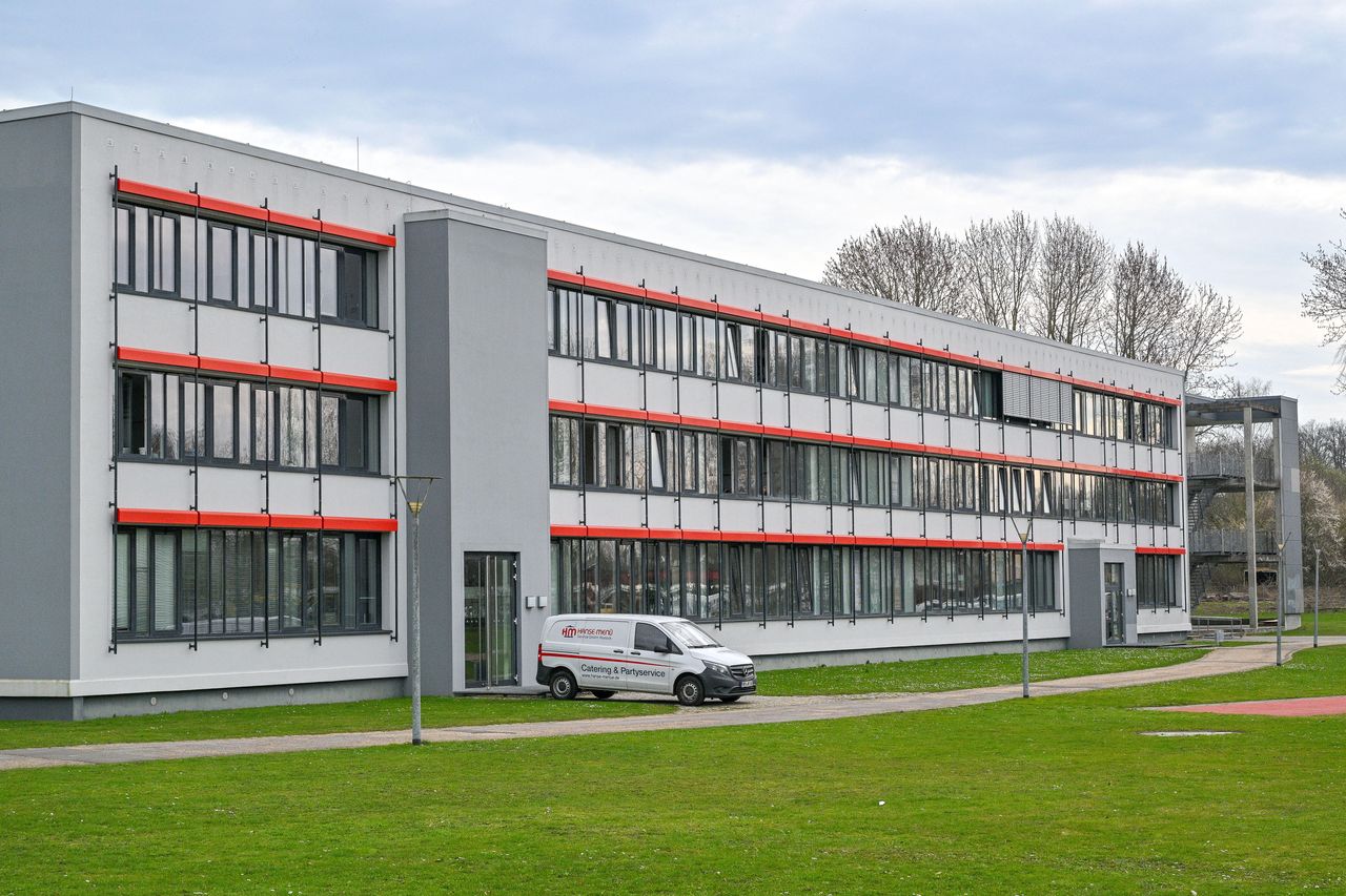 RIBNITZ-DAMGARTEN, GERMANY - MARCH 15: View of the Richard-Wossidlo-Gymnasium in Ribnitz-Damgarten on March 15, 2024, Mecklenburg-Western Pomerania, Germany. Police arrived at the school because of a social media post. The school administration called the police on suspicion of a 16-year-old student having posted a video on the social media channel TikTok a few months ago. The accusation of posting state-protection-related content was not confirmed. (Photo by Frank Soellner/Getty Images)