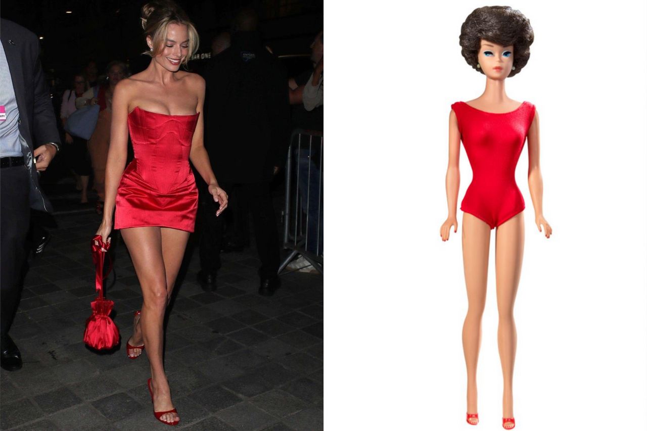 Margot Robbie w czerwonej sukience mini