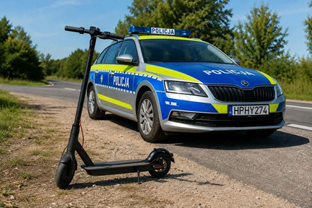 Niebezpieczna jazda hulajnogą elektryczną w Płocku. 38-latka dostała mandat