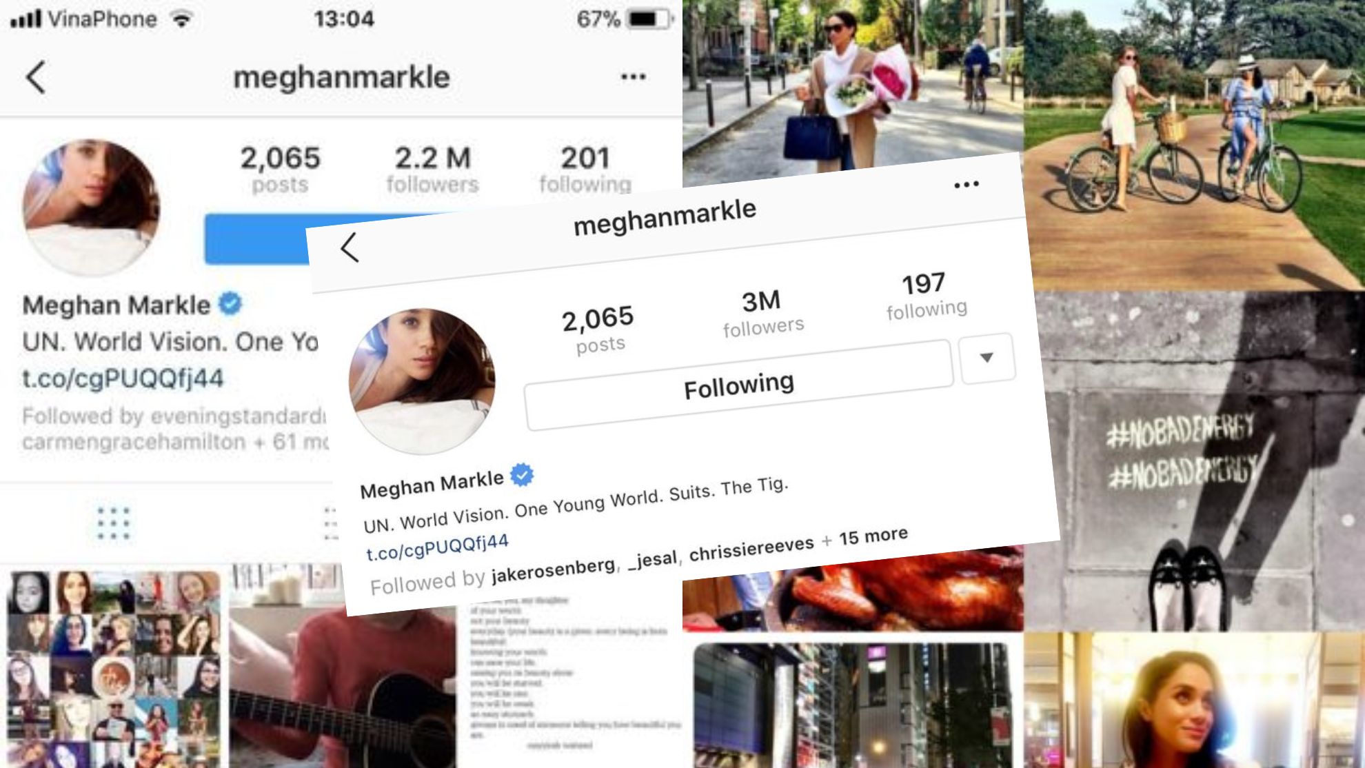Tak wyglądał profil Meghan Markle na Instagramie