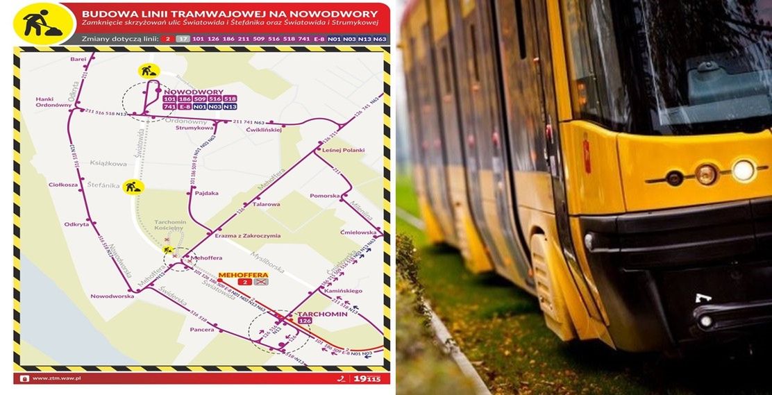 Budowa trasy tramwajowej na Nowodwory. Objazdy i utrudnienia