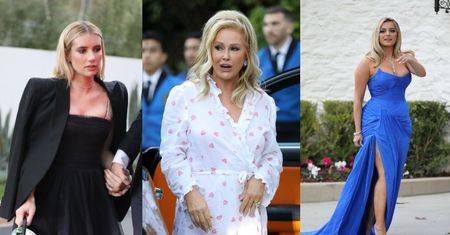 Gwiazdy na ślubie Paris Hilton: posągowa Emma Roberts, zanurzona w błękicie Bebe Rexha i Kathy Hilton w SERDUSZKACH (ZDJĘCIA)