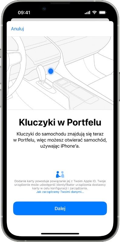 iPhone kluczyk do samochodu