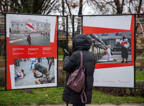 Warszawa. Otwarcie wystawy "Białoruś. Droga do wolności"