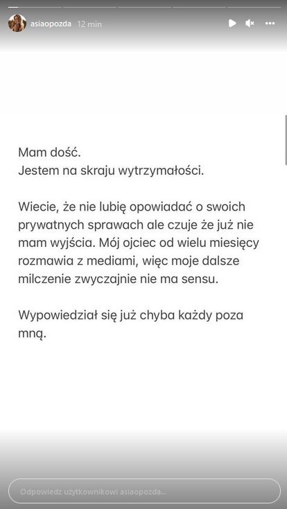 Joanna Opozda przerywa milczenie