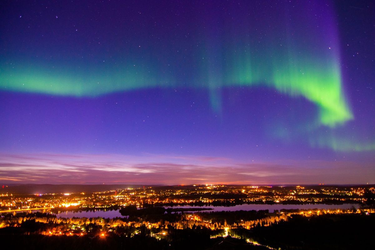 Zorza polarna nad Rovaniemi