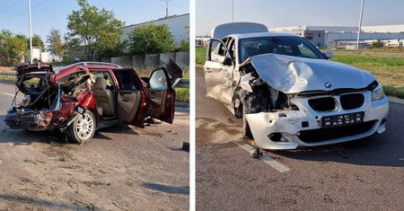 Koszmarny wypadek w Lublinie. Rozpędzone BMW wbiło się w volvo