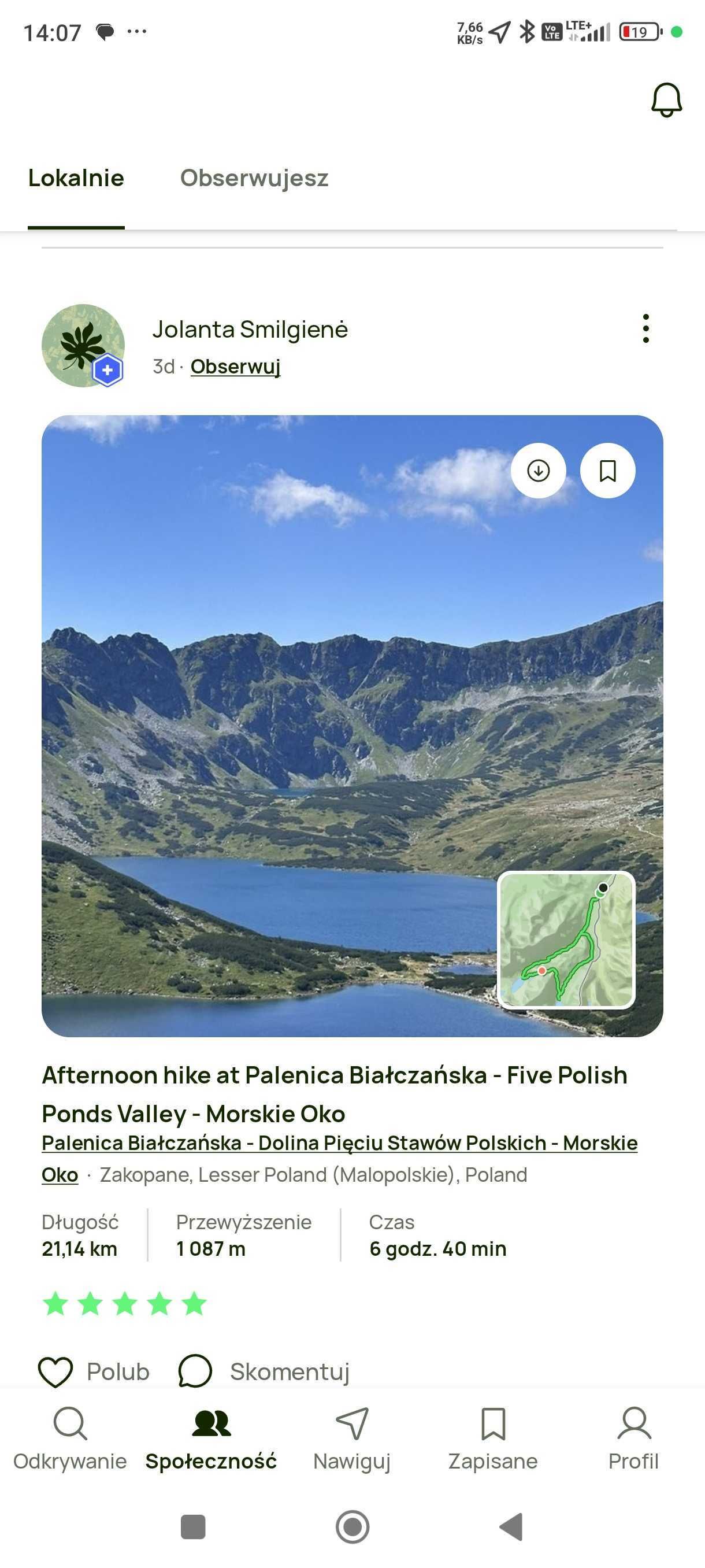 AllTrails: pieszo i na rowerze