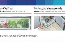 Chłodziarko-zamrażarki Bosch NoFrost reklamowane z systemem świeżości VitaFresh (wideo)