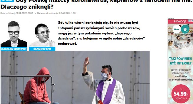 „Newsweek” krytykowany za tekst z tytułem „kapłanów z narodem nie ma, dlaczego zniknęli?”