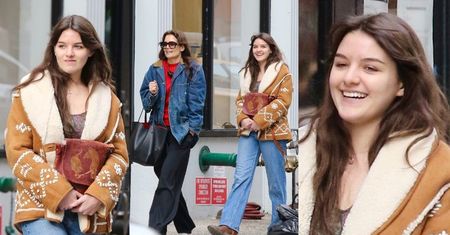 Roześmiana Suri Cruise spaceruje z mamą po Manhattanie. Wyglądają jak SIOSTRY? (ZDJĘCIA)