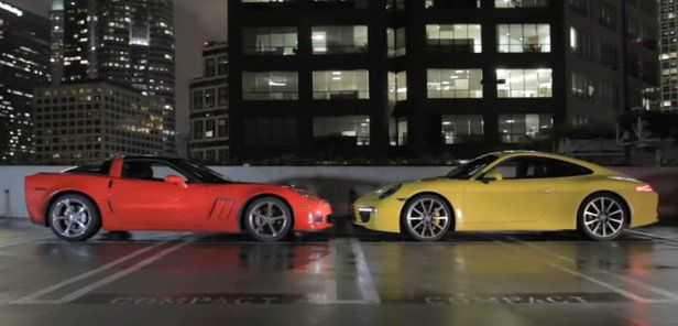 Niemcy kontra USA - Porsche 911 Carrera S vs Corvette Grand Sport [wideo]