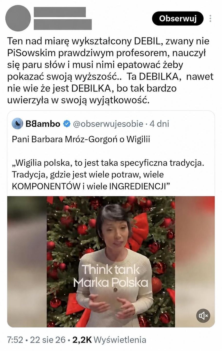 Użytkownik X