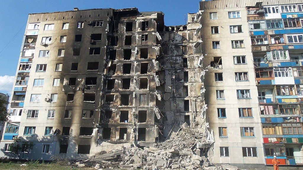 Zniszczenia wojenne na Ukrainie w 2014 r.