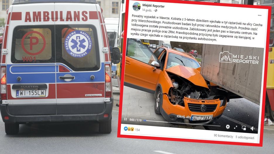 Poważny wypadek w Warszawie