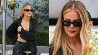 Khloe Kardashian prezentuje odmienione lico i wydyma kształtne usta na planie zdjęciowym w Los Angeles (ZDJĘCIA)