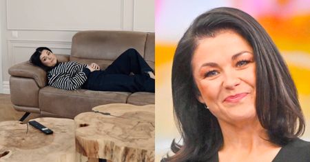 Katarzyna Cichopek wygina się na kanapie i prezentuje wnętrza nowej willi