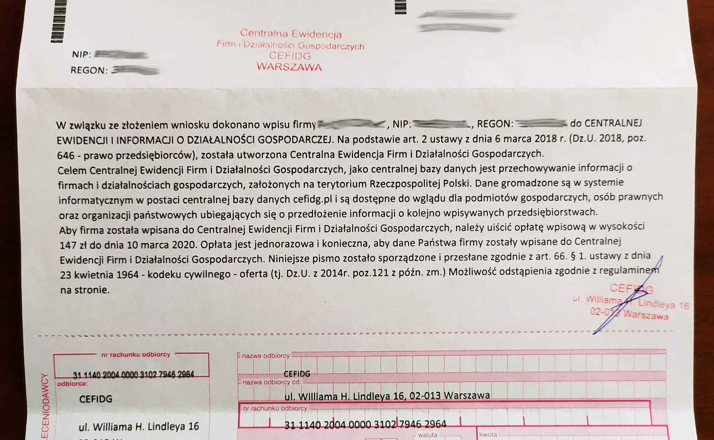 Wygląda oficjalnie, ale to tylko próba naciągaczy