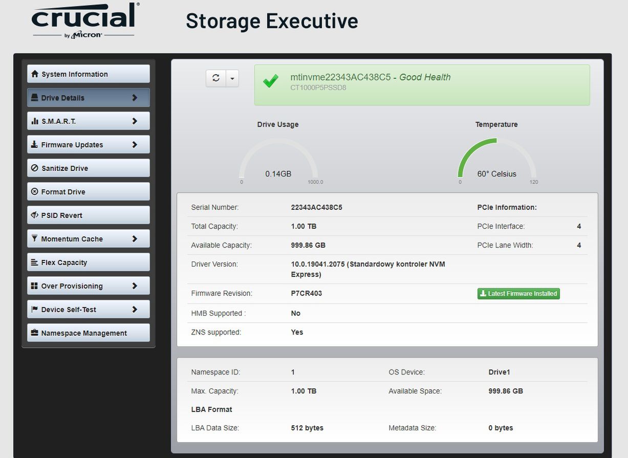 Crucial Storage Executive