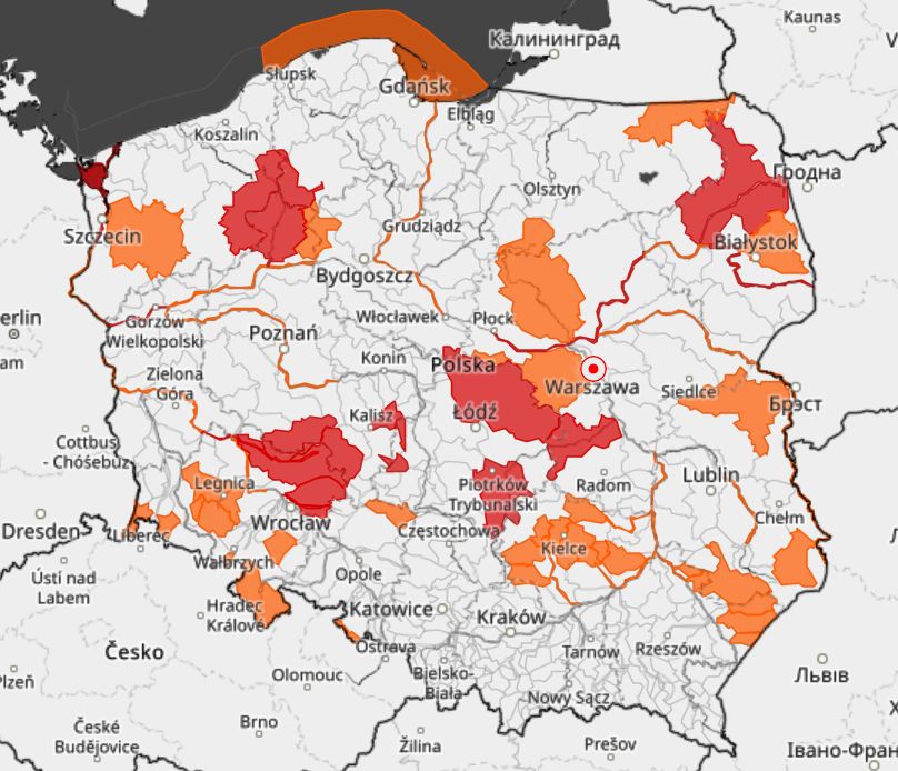 Alarmy hydrologiczne IMGW w Polsce