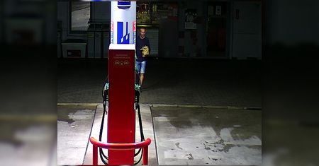 Lublin. Cegłą wybił szybę w drzwiach stacji benzynowej. Jest poszukiwany