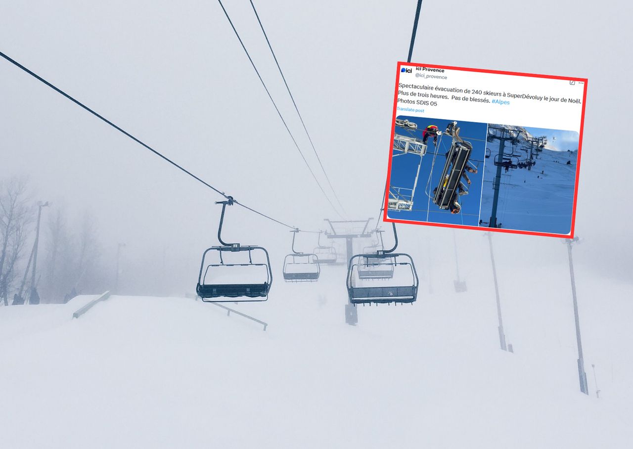 Skiers got stuck on the lift